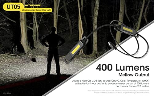Nitecore UT05 Futó Fény egy Lumentac Kulcstartó Zseblámpa, 400 Lumen, Könnyű a Derék köré, vagy Futó Öv az Éjszakai Futás