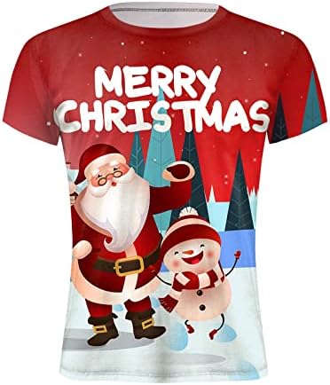 DSODAN Karácsonyi Férfi Katona Rövid Ujjú T-shirt Izom Slim Fit Fél Tervező Maximum Xmas Grafikus Vicces Sport Póló