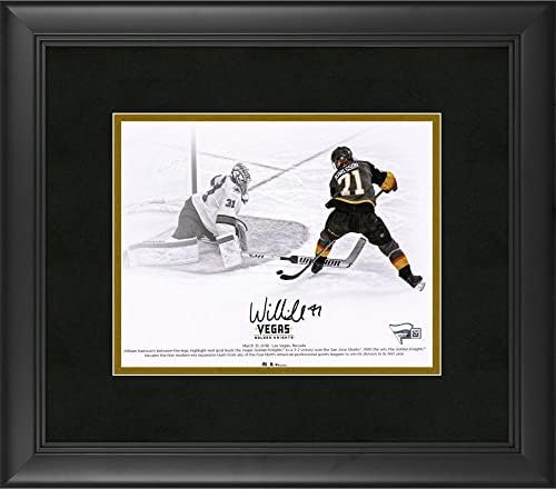 William Karlsson Vegas Arany Lovagok Keretes Dedikált 8 x 10 Cél, a Lábak Közötti Reflektorfénybe Fénykép - Dedikált NHL-Fotók