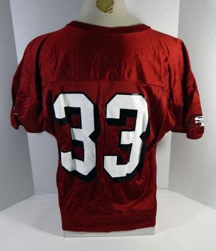 2002-ben a San Francisco 49ers Tony Parrish 33 Játék Kiadott Piros Gyakorlat Jersey-953 - Aláíratlan NFL Játék Használt