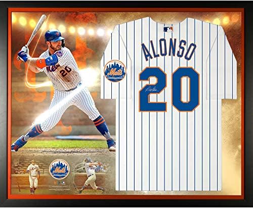 Pete Alonso New York Mets Keretes Dedikált, Fehér Nike Hiteles Jersey Kollázs - Dedikált MLB Mezek