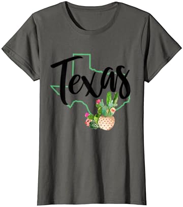 Női Texas Állam Térkép Büszkeség Kaktusz Vintage Texas Póló
