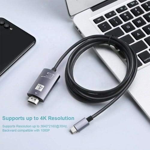 BoxWave Kábel-Kompatibilis Dell Latitude 7530 - SmartDisplay Kábel - USB-C-Típusú HDMI - (6 ft), USB C/HDMI Kábel Dell Latitude