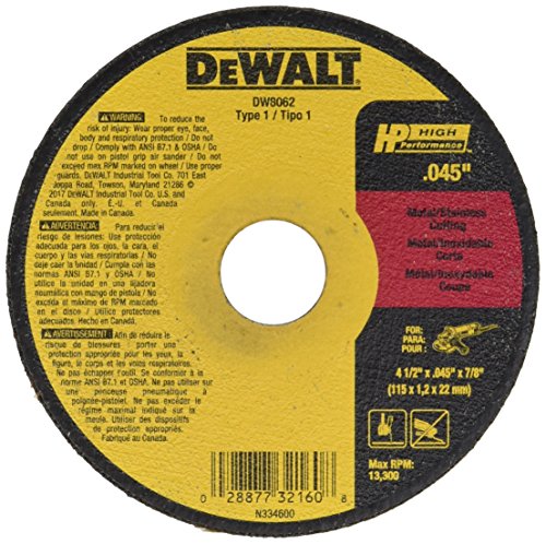 Dewalt DW8062B5 4 Csomag 4-1/2a. x 0.045-ben. Fém, Rozsdamentes Vágó Kerék, 5 Db / Csomag
