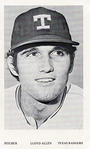 Lloyd Allen, Texas Rangers Aláírt Eredeti 3x5 képeslap W/Coa - MLB Vágott Aláírás