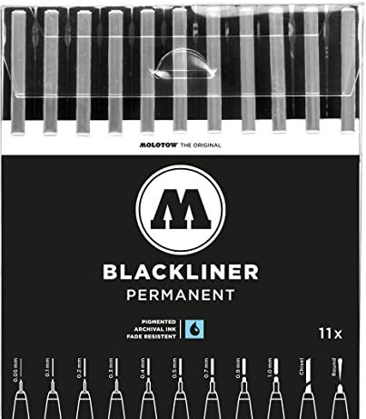 MOLOTOW Blackliner Toll Teljes Készlet, 11 Toll, 1 Állítsa be az (200.485)