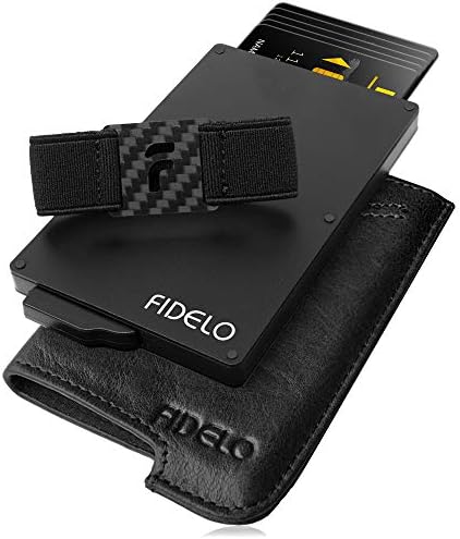 Fidelo Minimalista Tárca a Férfiak - RFID Blokkolja a felugró Pénztárca Hitelkártya Birtokos, Vékony Pénztárca Férfi 6063