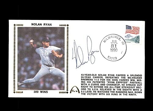 Nolan Ryan PSA DNS-Coa Aláírt 1990 FDC Cache Autogram - MLB Vágott Aláírás