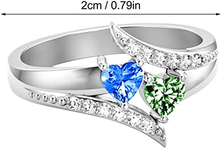 Yistu Nők Gyűrű, Ékszerek, Réz Női Gyűrű Szülinapi Kő Neve Valentin Napi Ajándék Eljegyzési Gyűrű (F, Egy Méret)