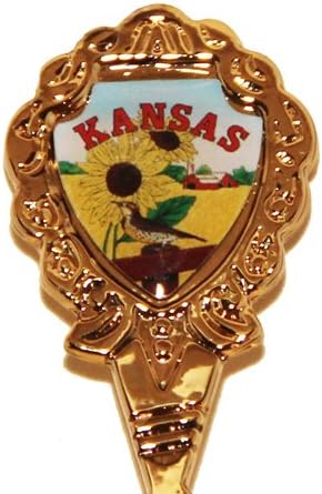 Kansas Állam Szuvenír Aranyozott Gyűjthető Csavar 5 Kanál lpco