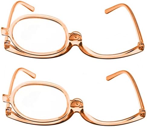 2 Csomag Nagyító Smink Szemüveg Szemű Női Kozmetikai Olvasó Szemüveg Szemüveg Fordítsa Lencse Összecsukható (Réz, 1.25)