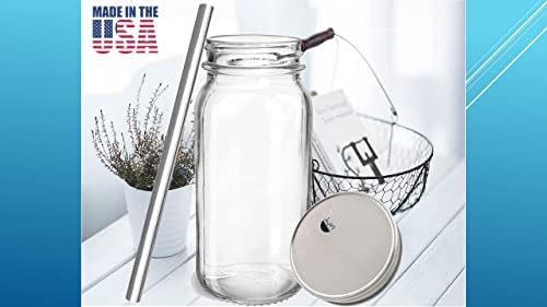 JARMING GYŰJTEMÉNYEK Újrafelhasználható Fagyasztó Biztonságos Turmix Csésze Fedő, illetve Szívószál - Mason Inni Jar (2 -