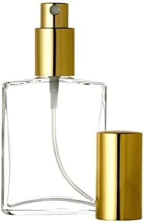 Grand Parfums Üres Parfüm Porlasztó 2 Oz, MAGAS, Lapos Üveg, Fényes Arany, Alumínium Fém Finom Köd Permetező 60ml Dekantáljuk