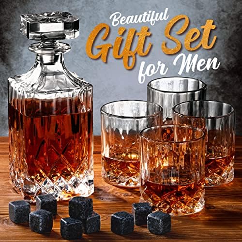Luxus Ajándék Férfiaknak – Whiskys Üveget Meghatározott Hűtési Kövek A Szeretett Férj, Vagy Apa Szülinapi Ajándék – 4 Whiskys
