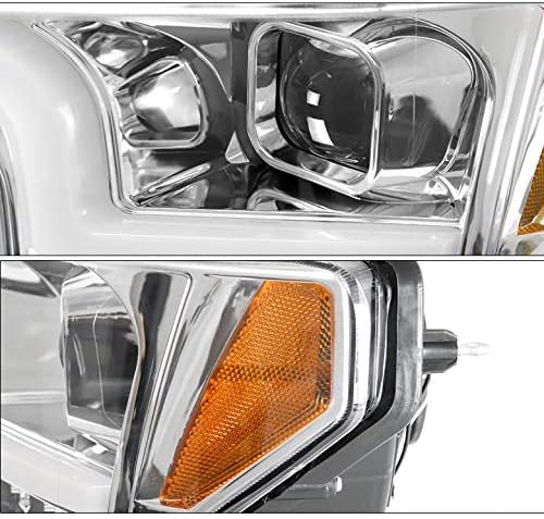 ZMAUTOPARTS LED Cső Vetítő Fényszórók Lámpák Chrome w/6.25 Fehér DRL Kompatibilis 2018-2020 Ford F-150 Pickup