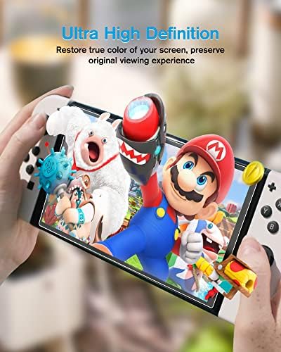 MOBDIK Edzett Üveg kijelző Védő fólia a Nintendo Kapcsoló OLED Modell 2021 [EZ Kit] [Automatikus Igazítás] - 2 Pack