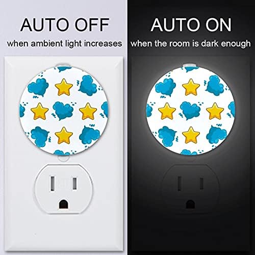 2 Csomag Plug-in Éjjeli LED-es Éjszakai Fény, az Alkonyat-hogy-Hajnal Érzékelő Gyerek Szoba, Gyerekszoba, Konyha, Kék Felhő