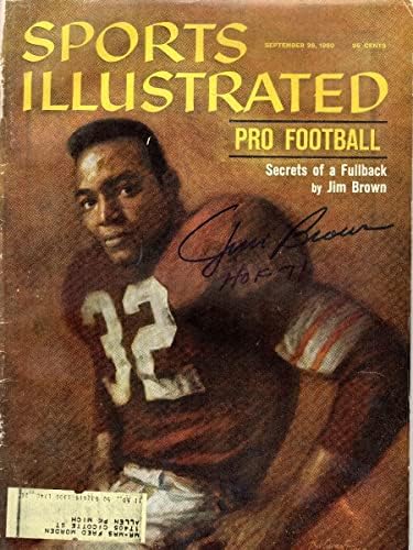 Jim Brown Dedikált Cleveland Browns Sports Illustrated 9/26/60 W/HOF 71 SZÖVETSÉG Tanúja WP085686 - Dedikált NFL Magazinok