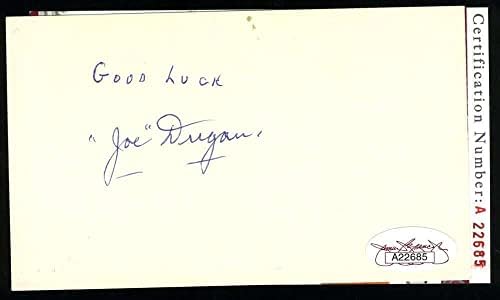 Joe Dugan SZÖVETSÉG Coa Aláírt 3x5 Index Kártya Autogram - MLB Vágott Aláírás