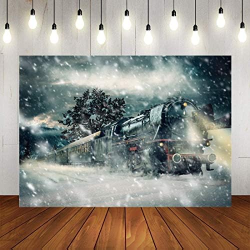 Art Stúdió Polar Express Karácsonyi Témájú Bulit Hátteret Hold Dekoráció Szánkó Hópehely Fotózás hátterekkel Xmas Party Fotó