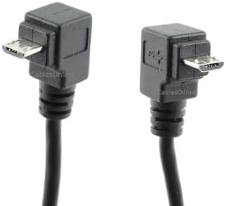 CablesOnline 9in USB Micro-B Férfi Jobb Szög (Up) Helyzetbe, hogy a Női Hosszabbító Kábel (AD-U44)