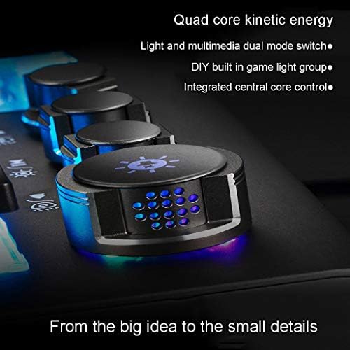 Mechanikus Gaming-Billentyűzet, 108 Kulcs RGB Háttérvilágítású négymagos Forgó Gomb Programozható Vezetékes USB Billentyűzet,