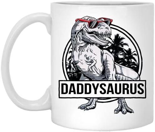 DATDesigns Apa Bögre - Daddysaurus T-Rex Dadddy Saurus Dinoszaurusz Apa Papa Családi Megfelelő Kupa anyák napjára/apák Napja