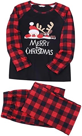 Karácsonyi Kockás Nyomtatott Loungewear Karácsonyi Családi Megfelelő Pizsama, Hosszú Ujjú Haza Hálóruházat Pizsama Családi