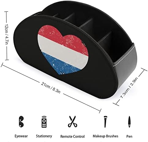Hollandia Holland Szív Retro Zászló Távirányító tartó, 5 Rekeszes Tv Távirányító Szervező Doboz Tároló Tartály Media Player