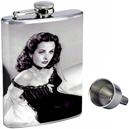 Hedy Lamarr Klasszikus Szexi Fotó A Tökéletesség Stílus 8oz Rozsdamentes Acél Whiskey Lombikot Ingyenes Tölcsér D-288