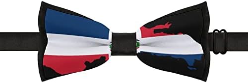 Dominikai Köztársaság Térkép Zászló Férfi Polyster Csokornyakkendőt Állítható Előre Megkötött Bowties Szmoking Az Esküvő