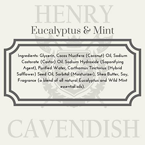 Henry Cavendish Eukaliptusz, Menta Borotválkozás Kit a Borotválkozó Szappan, Tartós 3.8 oz Korong Utántöltő, plusz Kerámia