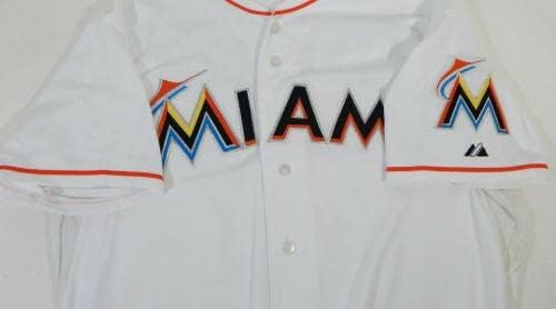2015 Miami Marlins Nick Wittgren 77 Játék Használt Fehér Jersey DP13698 - Játék Használt MLB Mezek