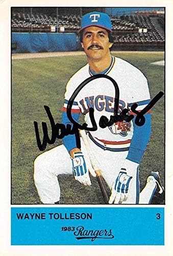Autogramot Raktár 621574 Wayne Tolleson Dedikált Baseball Kártya - Texas Rangers, 67-1983 Kapcsolt 3.
