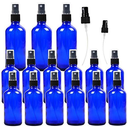 Youngever 15 Csomag Üres kobaltkék Üveg Spray-ket, 3 Csomag 4 Uncia 12 Pack 2 Uncia Újratölthető Konténerek Illóolajok, tisztítószerek,