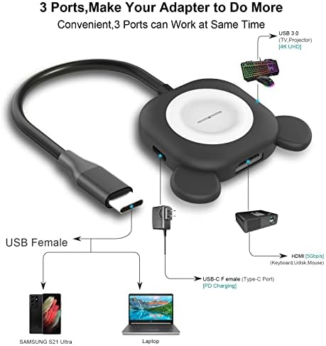 EASEGMER USB-HDMI Adaptert, a Nintendo Switch TV, C-Típusú Töltő Dokkoló Többportos Átalakító, USB 3.0 65 w-os USB-C Hub
