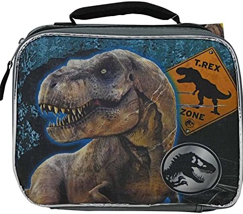 Jurassic Világ a T-Rex Gyerekek Iskolai Ebéd Bag Állítsa be a Fiúk - Csomag Dinoszaurusz Iskola Ebéd Doboz, térképeket, Matricák
