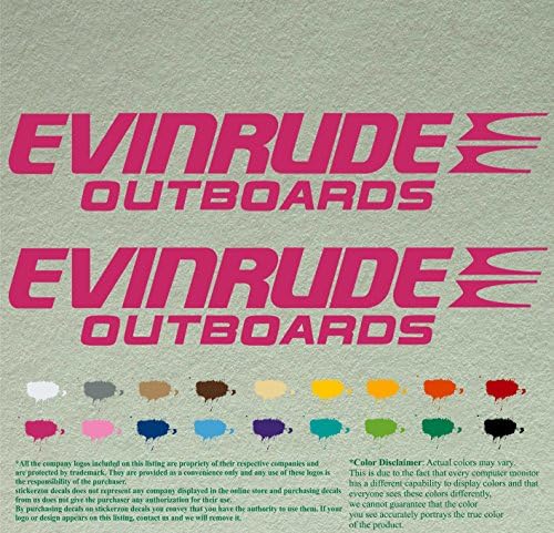 Pár Evinrude Kompatibilis Csere Outboards Matricák Vinyl Matricák Hajó Külső Motorral, 2 (12 hüvelyk, Fehér 010)
