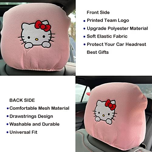 2 Csomag Fejtámla Kiterjed a Hello Kitty, Puha, Rózsaszín Anyagból, Fejét Többi Fedél Univerzális Illik, hogy Minden Autó/Teherautó
