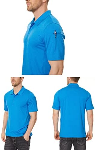 MAGCOMSEN Férfi Póló 3 Gomb Placket Gyors Teljesítmény Száraz Nyári Ingek Piké Jersey Golf Polo Shirt