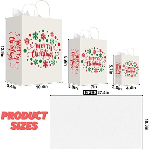 Obami Világít a Sötétben Ajándék Táska Kreatív Világító Boldog Karácsonyt Design, 24 db közé 12 Papír Kraft Táskák 3 Különböző