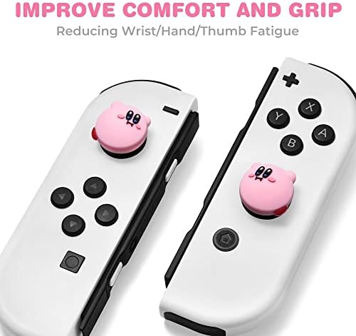 Kapcsoló Hüvelykujj Markolatok Joystick Caps Kompatibilis a Nintendo Kapcsoló/OLED/Lite Kirby Vezérlő, PALPOW Aranyos Szilikon