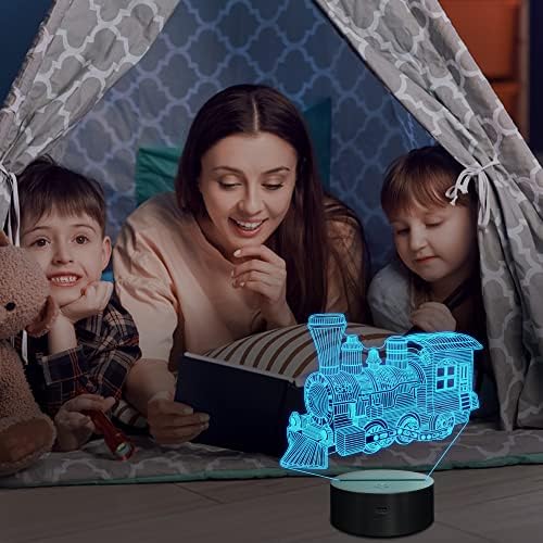 Lampeez 3D gőzmozdony Lámpa Éjszakai Lámpa 3D-s Illúzió lámpa Gyerekeknek, 16 Színek Módosítása a Távoli, a Gyerekek Hálószoba