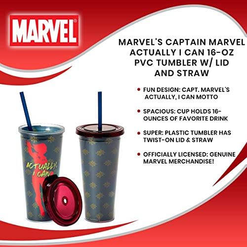 Marvel Kapitány a Marvel Igazából 16-Oz MŰANYAG Pohár Fedéllel & Szalma - Szórakoztató Bosszúállók Műanyag Csavar-Top Utazási