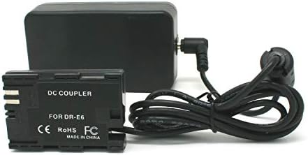 Wasabi Áram AC hálózati Adapter Készlet, DC Csatlakozó Canon LP-E6 (Teljesen Dekódolt), ACK-E6, DR-E6, AC-E6N & EOS 5DS,
