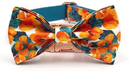 ZLXDP Személyre szabott Nyakörv Kutyák részére Hawaii Virág Mintás Nyakörvet, Pórázt Meghatározott Luxus Designer Csokornyakkendőt,