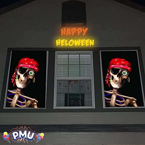 PMU Halloween Életerős a Kalóz Koponya Ablak Poszter - Tökéletes Halloween Festmény Poszterek a Falon Művészeti, Szoba &