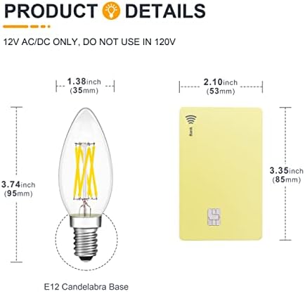 Nappal 5000K 12V Izzó- (Csak 12 Voltos DC/AC)- Alacsony Feszültség 6W, B11/4W T45 Edison LED Izzó az RV/Tájkép/Lámpa/Post/Off-Grid