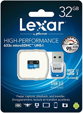 Lexar Nagy Teljesítményű microSDHC 633x 32 GB UHS-I/U1 w/USB 3.0 Reader Flash Memóriakártya - LSDMI32GBB1NL633R