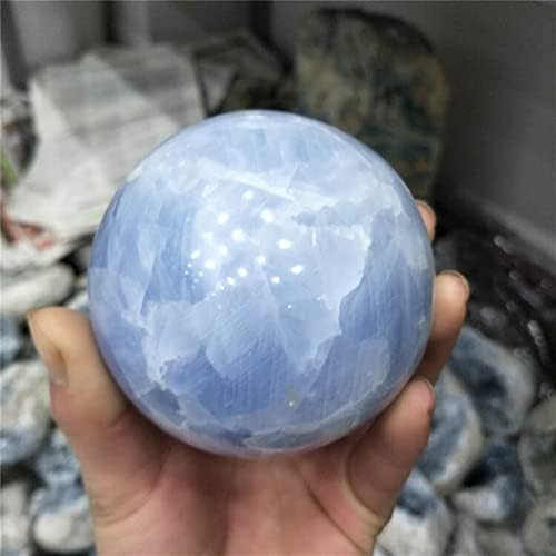 GOJEMA 1db Gyönyörű Természetes kvarckristály cianit kövek Gömb Kék Celestite Golyó 75-80MM Alkalmas Otthoni Otthoni Dekorációs